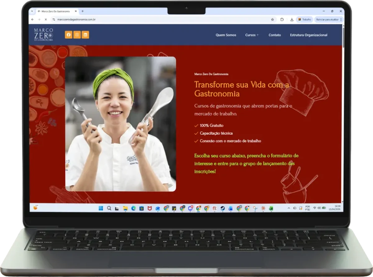 Site de Marco Zero da Gastronomia desenvolvido pela Lambda BR