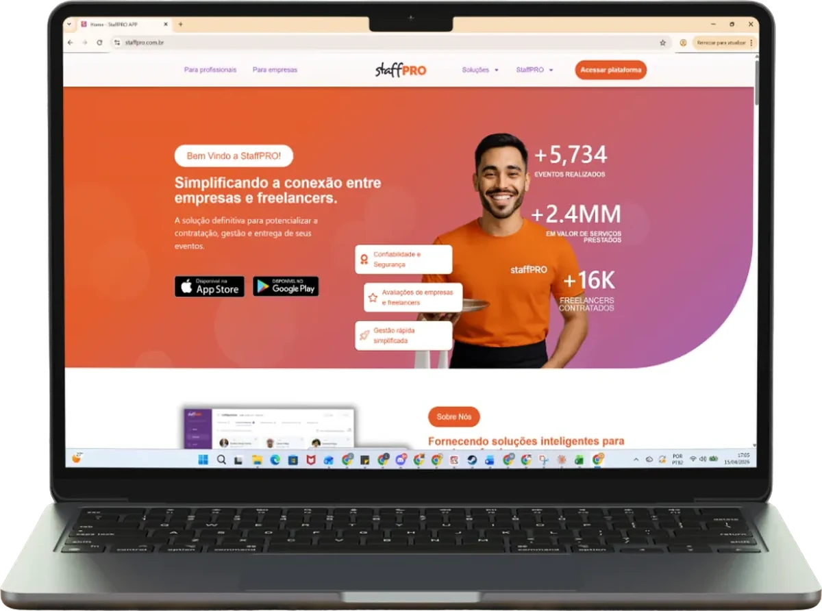 Site de StaffPRO desenvolvido pela Lambda BR